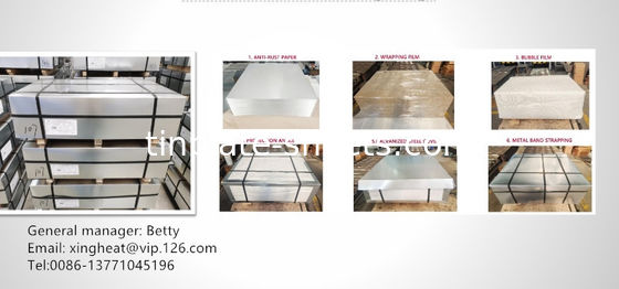 캔용 틴플라이트 시트 화려한 / 돌 / 은 / 매트 레이딩과 틴 코팅과 우수한  soldability 및 formability